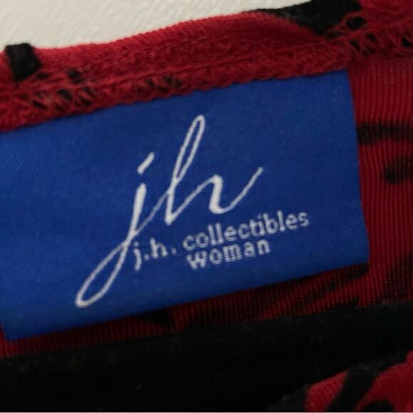 Vintage JH Collectibles Red Top with Black Burnout Velvet Grunge, Layering 3X - Picture 3 of 11